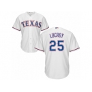 Men's Majestic Texas Rangers #25 Jonathan Lucroy Replica White Home Cool Base MLB Jersey