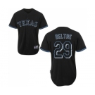 Men's Majestic Texas Rangers #29 Adrian Beltre Replica Black Fashion MLB Jersey