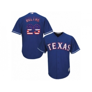 Men's Majestic Texas Rangers #29 Adrian Beltre Replica Royal Blue USA Flag Fashion MLB Jersey