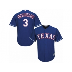 Men's Majestic Texas Rangers #3 Delino DeShields Replica Royal Blue Alternate 2 Cool Base MLB Jersey