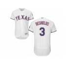 Men's Majestic Texas Rangers #3 Delino DeShields White Flexbase Authentic Collection MLB Jersey