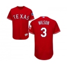 Men's Majestic Texas Rangers #3 Russell Wilson Red Alternate Flex Base Authentic Collection MLB Jersey