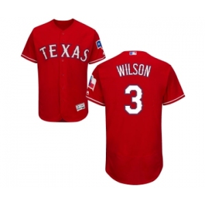 Men's Majestic Texas Rangers #3 Russell Wilson Red Alternate Flex Base Authentic Collection MLB Jersey