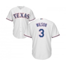 Men's Majestic Texas Rangers #3 Russell Wilson Replica White Home Cool Base MLB Jersey