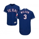 Men's Majestic Texas Rangers #3 Russell Wilson Royal Blue Alternate Flex Base Authentic Collection MLB Jersey