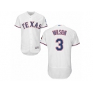 Men's Majestic Texas Rangers #3 Russell Wilson White Flexbase Authentic Collection MLB Jersey