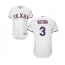 Men's Majestic Texas Rangers #3 Russell Wilson White Home Flex Base Authentic Collection MLB Jersey