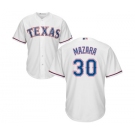 Men's Majestic Texas Rangers #30 Nomar Mazara Replica White Home Cool Base MLB Jersey