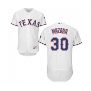 Men's Majestic Texas Rangers #30 Nomar Mazara White Home Flex Base Authentic Collection MLB Jersey