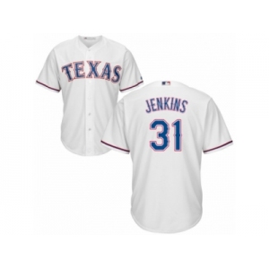 Men's Majestic Texas Rangers #31 Ferguson Jenkins Replica White Home Cool Base MLB Jersey