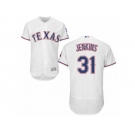 Men's Majestic Texas Rangers #31 Ferguson Jenkins White Flexbase Authentic Collection MLB Jersey