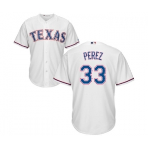 Men's Majestic Texas Rangers #33 Martin Perez Replica White Home Cool Base MLB Jersey