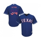 Men's Majestic Texas Rangers #34 Nolan Ryan Authentic Royal Blue USA Flag Fashion MLB Jersey