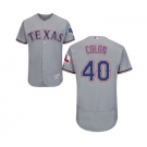 Men's Majestic Texas Rangers #40 Bartolo Colon Grey Road Flex Base Authentic Collection MLB Jersey