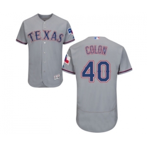 Men's Majestic Texas Rangers #40 Bartolo Colon Grey Road Flex Base Authentic Collection MLB Jersey