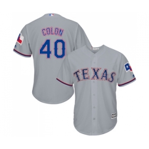 Men's Majestic Texas Rangers #40 Bartolo Colon Replica Grey Road Cool Base MLB Jersey