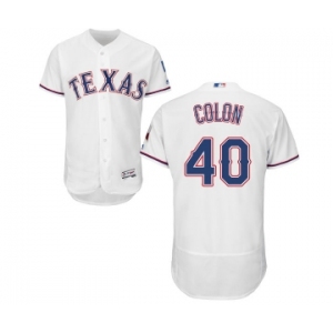 Men's Majestic Texas Rangers #40 Bartolo Colon White Home Flex Base Authentic Collection MLB Jersey