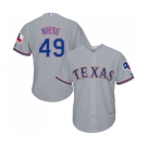 Men's Majestic Texas Rangers #49 Jon Niese Replica Grey Road Cool Base MLB Jersey