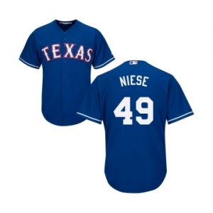 Men's Majestic Texas Rangers #49 Jon Niese Replica Royal Blue Alternate 2 Cool Base MLB Jerseys