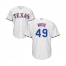 Men's Majestic Texas Rangers #49 Jon Niese Replica White Home Cool Base MLB Jersey