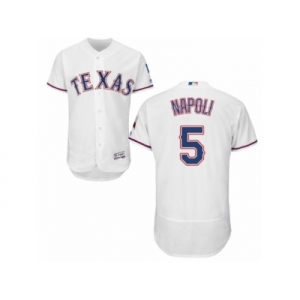 Men's Majestic Texas Rangers #5 Mike Napoli White Flexbase Authentic Collection MLB Jersey