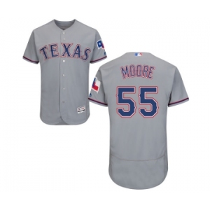 Men's Majestic Texas Rangers #55 Matt Moore Grey Road Flex Base Authentic Collection MLB Jersey