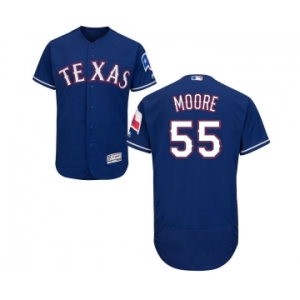 Men's Majestic Texas Rangers #55 Matt Moore Royal Blue Alternate Flex Base Authentic Collection MLB Jersey