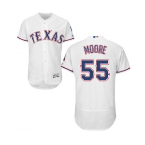 Men's Majestic Texas Rangers #55 Matt Moore White Home Flex Base Authentic Collection MLB Jersey