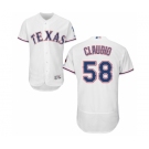 Men's Majestic Texas Rangers #58 Alex Claudio White Home Flex Base Authentic Collection MLB Jersey