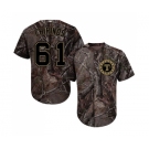 Men's Majestic Texas Rangers #61 Robinson Chirinos Authentic Camo Realtree Collection Flex Base MLB Jersey