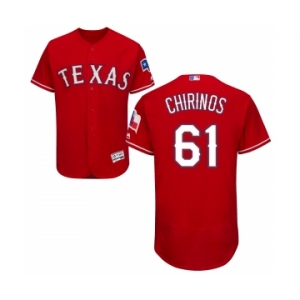 Men's Majestic Texas Rangers #61 Robinson Chirinos Red Alternate Flex Base Authentic Collection MLB Jersey