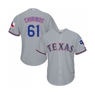 Men's Majestic Texas Rangers #61 Robinson Chirinos Replica Grey Road Cool Base MLB Jersey