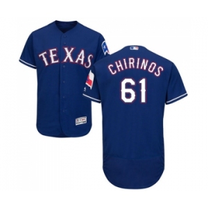 Men's Majestic Texas Rangers #61 Robinson Chirinos Royal Blue Alternate Flex Base Authentic Collection MLB Jersey