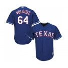 Men's Majestic Texas Rangers #64 Edinson Volquez Replica Royal Blue Alternate 2 Cool Base MLB Jersey