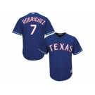 Men's Majestic Texas Rangers #7 Ivan Rodriguez Replica Royal Blue Alternate 2 Cool Base MLB Jersey