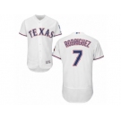 Men's Majestic Texas Rangers #7 Ivan Rodriguez White Flexbase Authentic Collection MLB Jersey