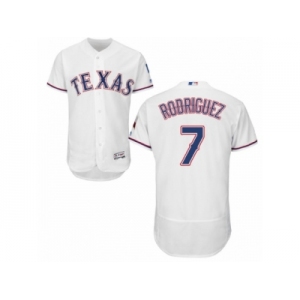 Men's Majestic Texas Rangers #7 Ivan Rodriguez White Flexbase Authentic Collection MLB Jersey