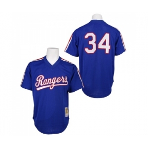 Men's Mitchell and Ness 1989 Texas Rangers #34 Nolan Ryan Authentic Royal Blue Throwback MLB Jersey
