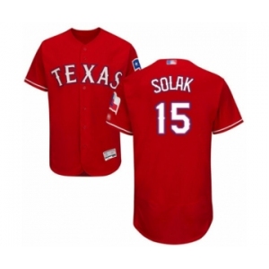Men's Texas Rangers #15 Nick Solak Red Alternate Flex Base Authentic Collection Baseball Player Jersey