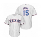 Men's Texas Rangers #15 Nick Solak Replica White Home Cool Base Baseball Player Jersey