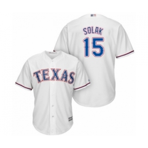 Men's Texas Rangers #15 Nick Solak Replica White Home Cool Base Baseball Player Jersey