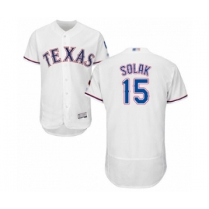 Men's Texas Rangers #15 Nick Solak White Home Flex Base Authentic Collection Baseball Player Jersey