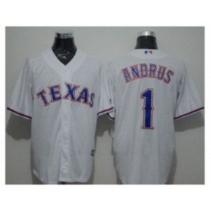 Texas Rangers #1 Elvis Andrus White New Cool Base Stitched Baseball Jersey