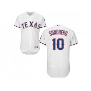 Texas Rangers #10 Jim Sundberg White Flexbase Authentic Collection Stitched MLB Jersey