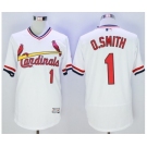 Men St. Louis Cardinals #1 Ozzie Smith Majestic White Flexbase Authentic Cooperstown Collection Player Jersey