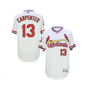Men St. Louis Cardinals #13 matt carpenter Majestic White Flexbase Authentic Cooperstown Collection Player Jersey