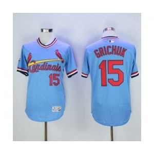 Men St. Louis Cardinals #15 Randal Grichuk Majestic Blue Flexbase Authentic Cooperstown Collection Player Jersey