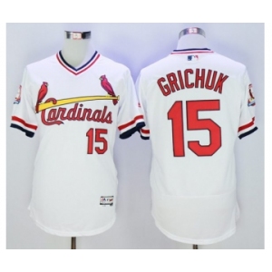 Men St. Louis Cardinals #15 Randal Grichuk Majestic White Flexbase Authentic Cooperstown Collection Player Jersey