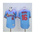 Men St. Louis Cardinals #16 Kolten Wong Majestic Blue Flexbase Authentic Cooperstown Collection Player Jersey