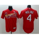 Men St. Louis Cardinals #4 Yadier Molina Majestic Red Flexbase Authentic Collection Player Jersey